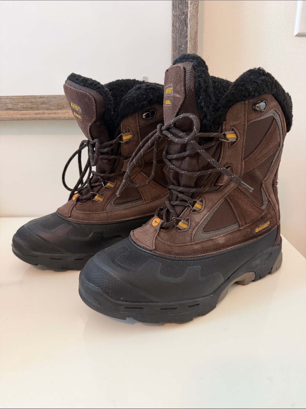 Hi-Tec Brown and Black Insulated Lace-Up Men's Boots